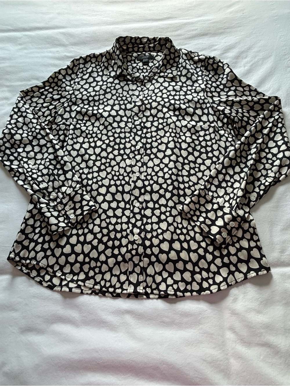NWOT! RARE! J.Crew Silk Blouse in Heart Print